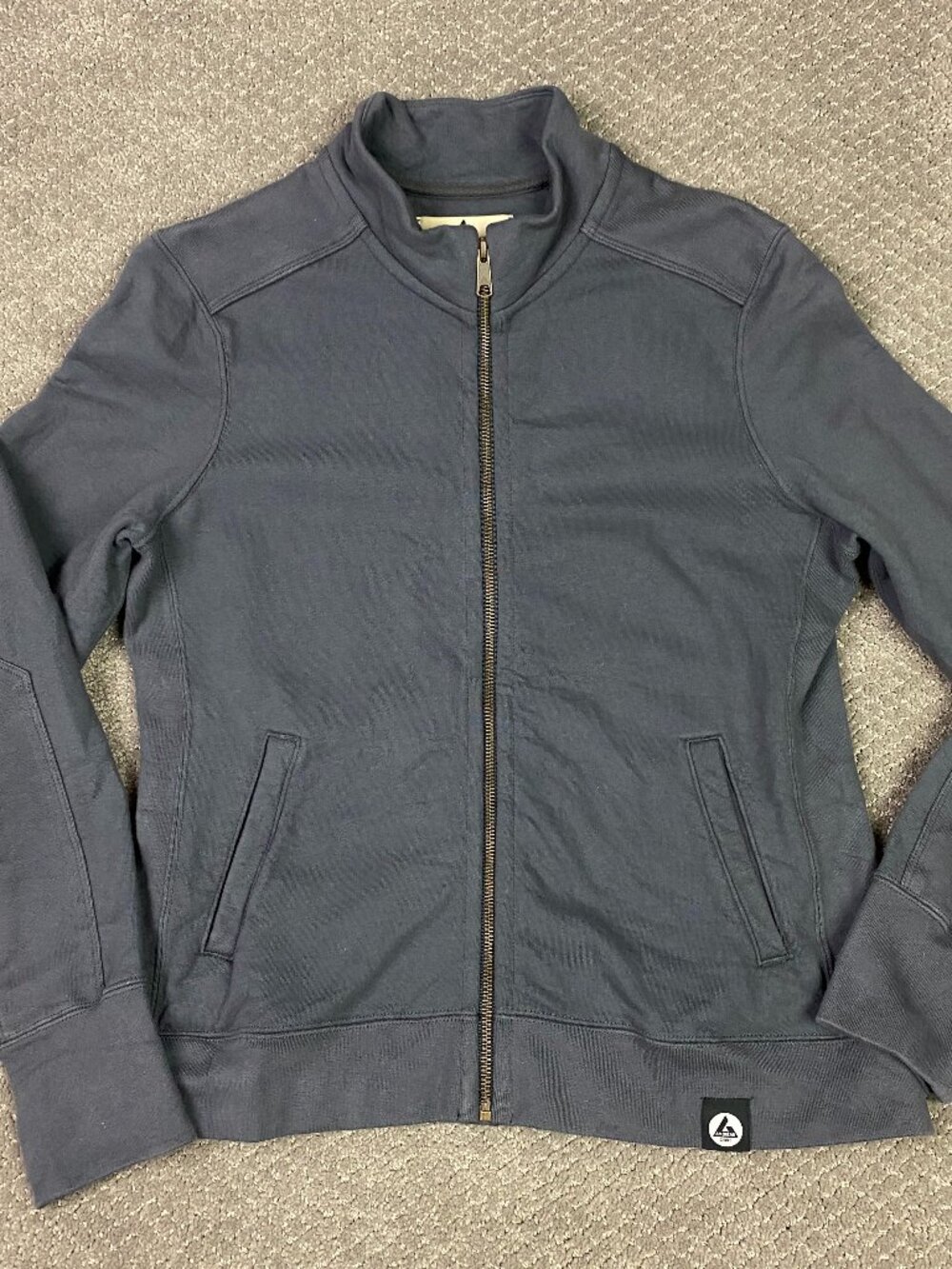 American Giant Moto Full Zip Jacket Sweatshirt Top Womens XL Slate Gray Grey